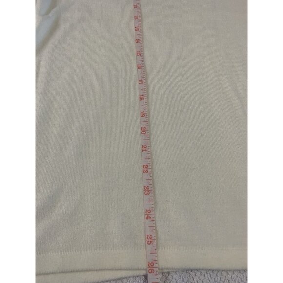 White Cable Knit Sweater Women’s Large/XL Pearl Embroidery - Picture 5 of 5